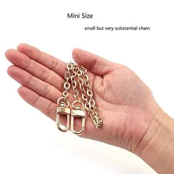 Xiazw Mini Copper Purse Chain Shoulder Crossbody Strap Bag Accessories Charm Decoration (Gold, 26'')