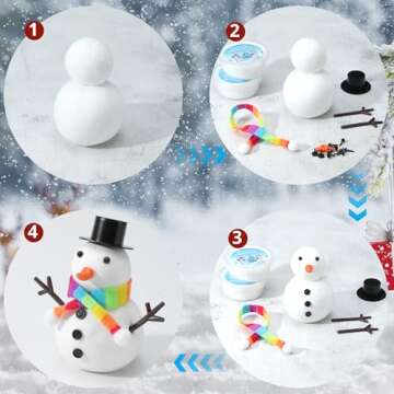 ARTPAR 20 Pack Modeling Clay DIY Snowman Kit,Air Dry Clay Snowman Crafts for Kids,Christmas Stocking Stuffers for Kids,Christmas Crafts Xmas Gift