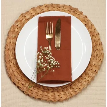 Rust Cloth Dinner Napkins Set of 12 - Elegant Cotton