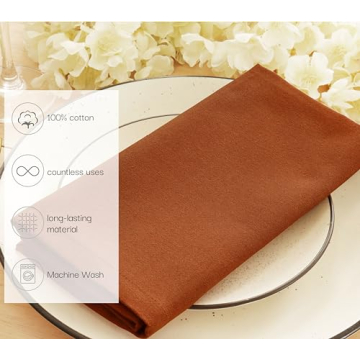 Rust Cloth Dinner Napkins Set of 12 - Elegant Cotton