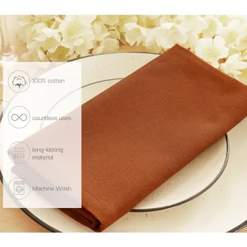 Rust Cloth Dinner Napkins Set of 12 - Elegant Cotton