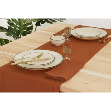Rust Cloth Dinner Napkins Set of 12 - Elegant Cotton