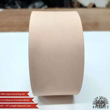 Sepici Leather Strap Natural 1/2" Inch to 4" Wide, 60-70 Inches Long (Heavy Weight) (3/4")