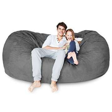 Comfortable 7ft Lumaland Bean Bag Chair - Ultra Soft & Washable