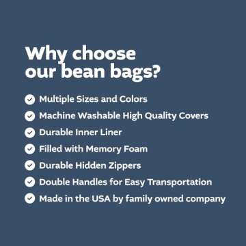 Comfortable 7ft Lumaland Bean Bag Chair - Ultra Soft & Washable