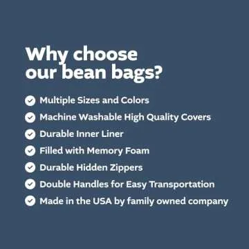 Comfortable 7ft Lumaland Bean Bag Chair - Ultra Soft & Washable