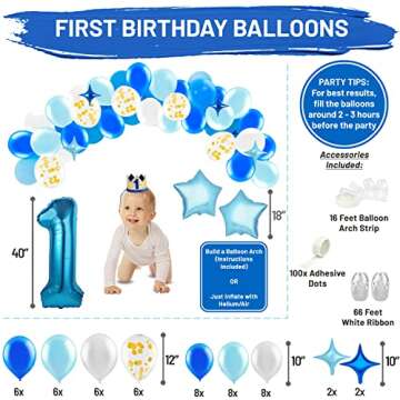 Baby Boy 1st Birthday Decorations With Birthday Crown - First Birthday Boy Decorations - Cake Smash ...