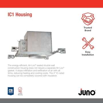 Juno Lighting IC1W Contractor Select 4-Inch Recessed Housing with Energy Savings