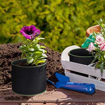 Delxo 10 Gallon Grow Bags - Durable Planting Pots 10 Pack