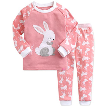VAENAIT BABY Kids Girls Boys Cotton Sleepwear Pajama 2pcs Set Healing Rabbit 4-5T/L
