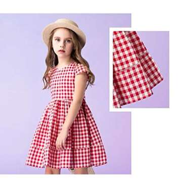 Adorable Girls Cotton Plaid Dress for Summer Fun