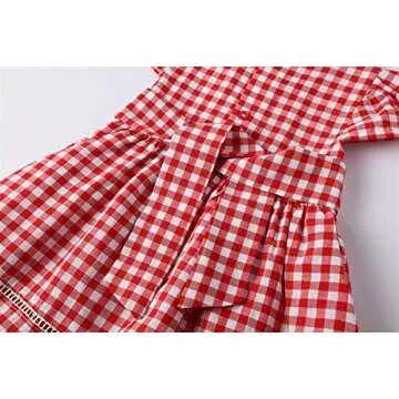 Adorable Girls Cotton Plaid Dress for Summer Fun