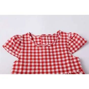 Adorable Girls Cotton Plaid Dress for Summer Fun