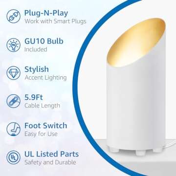 SUNVIE 2 Pack Uplighting Indoor Floor Can Light, Up Lights Indoor with 2700K LED GU10 Bulbs, 5W Upli...