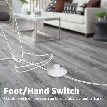 SUNVIE 2 Pack Uplighting Indoor Floor Can Light, Up Lights Indoor with 2700K LED GU10 Bulbs, 5W Uplights Indoor Floor Spot Lights Indoor for Home Accent Lighting, 5.9 FT Plug Cord & Foot Switch