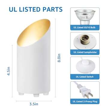 SUNVIE 2 Pack Uplighting Indoor Floor Can Light, Up Lights Indoor with 2700K LED GU10 Bulbs, 5W Uplights Indoor Floor Spot Lights Indoor for Home Accent Lighting, 5.9 FT Plug Cord & Foot Switch