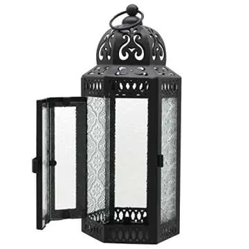 CVHOMEDECO Decorative Candle Lantern - Moroccan Vintage Style for Patio and Home Decor