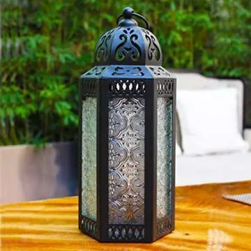 CVHOMEDECO Moroccan Decorative Lantern for Home and Patio