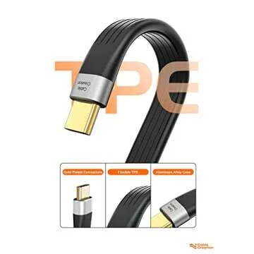 CableCreation Short USB C Cable 5inches, 60W PD Fast Charging Type C Cable, USBC 3.1 FPC 10Gbps, Short USB C to USB C Cable for iPhone 15/Pro, Power Bank, Galaxy S21/S20, Thunderbolt 3 Device, Black