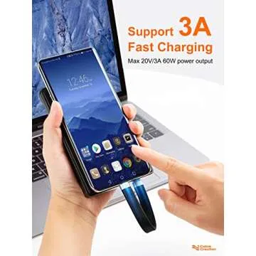 CableCreation Short USB C Cable 5inches, 60W PD Fast Charging Type C Cable, USBC 3.1 FPC 10Gbps, Short USB C to USB C Cable for iPhone 15/Pro, Power Bank, Galaxy S21/S20, Thunderbolt 3 Device, Black