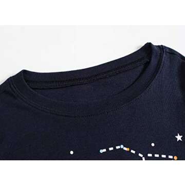 Family Feeling Boys Space Pajamas Summer Pjs 100% Cotton