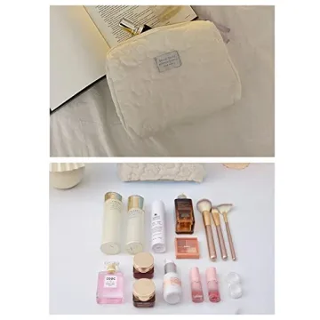 Travel-Ready HIQUAY 2pcs Soft Makeup Bag Set