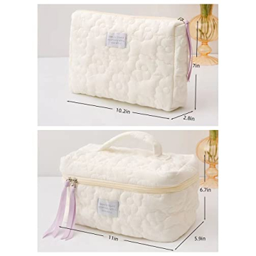 Travel-Ready HIQUAY 2pcs Soft Makeup Bag Set