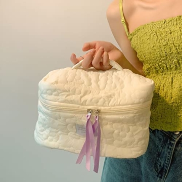 Travel-Ready HIQUAY 2pcs Soft Makeup Bag Set