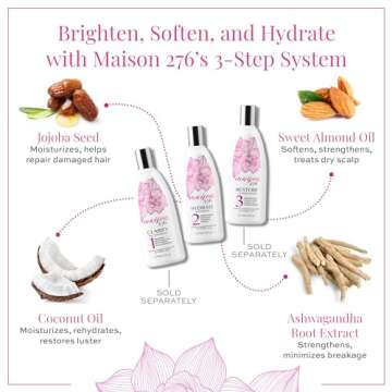 Maison 276 HYDRATE Shampoo for Silver, Gray & Blonde Hair, Tone-Correcting Shampoo, NOT a Purple Shampoo, Neutralizes Brassiness & Replenishes Hair Moisture, Sulfate-Free, 1, 8 oz Bottle