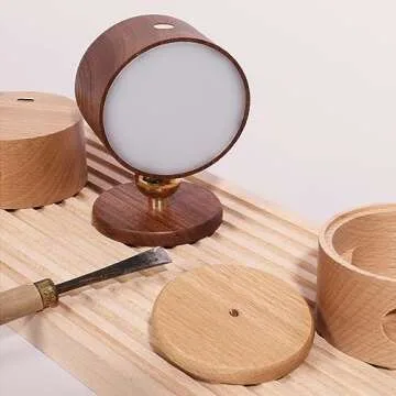 LANDGOO Wooden LED Wall Sconces Set - Rechargeable & Dimmable