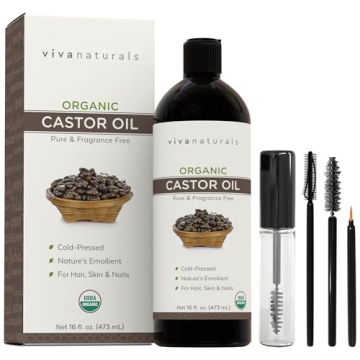 Organic Castor Oil for Hair and Skin - Viva Naturals 16 fl oz