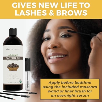 Organic Castor Oil for Hair and Skin - Viva Naturals 16 fl oz