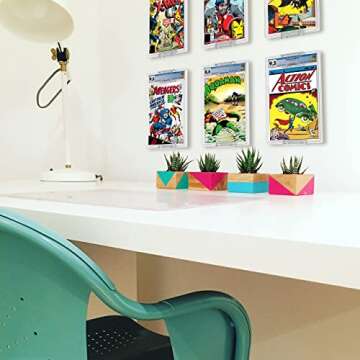 Comic Book Wall Display - 5 Pack Comic Book Display Shelf Slab Wall Mount Kit, Heavy Duty Comics Boo...