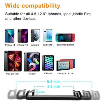 ASWINN Tablet Floor Stand, Adjustable Universal 360-degree Rotatable Metal Tablet Holder, Compatible with iPad/iPhoneX/iPad Pro or Other 5.5~12.9 Inches Devices (Black)