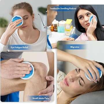 Small Ice Packs 12 Round Reusable Hot Cold Gel Packs for Injuries, Mini Gel Cold Pack for Pain Relief, Breastfeeding, Cold Compress with Cloth Backing & Sleeve for Wisdom Teeth, Swelling or Soreness