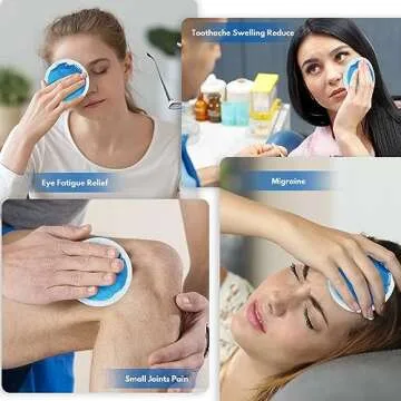 Small Ice Packs 12 Round Reusable Hot Cold Gel Packs for Injuries, Mini Gel Cold Pack for Pain Relief, Breastfeeding, Cold Compress with Cloth Backing & Sleeve for Wisdom Teeth, Swelling or Soreness