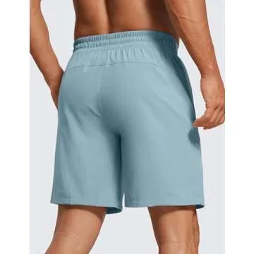 CRZ YOGA Men's Linerless Workout Shorts - 7'' Quick Dry for Running Sports Athletic Gym with Pockets...
