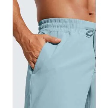CRZ YOGA Men's Linerless Workout Shorts - Light Grayish Blue