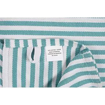 KAF Home Premium Kitchen Towels (18" x 28"), Large 100% Cotton, Flat & Terry Absorbent Dish Towel Set (Teal, 6 Pack)