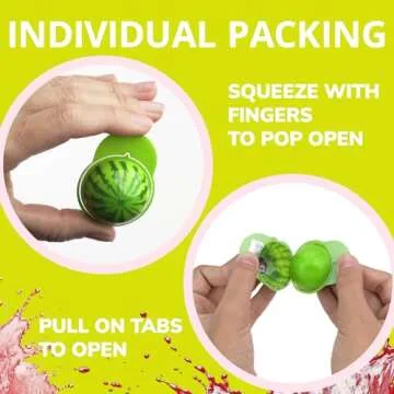 Gummy Candy - Watermelon Candy Filled with Watermelon Jam - 17 Pcs Individually Wrapped Chewy Candy Gummies in Jar - 1.18 Inches Big Fun Candy - Easter Egg Candy