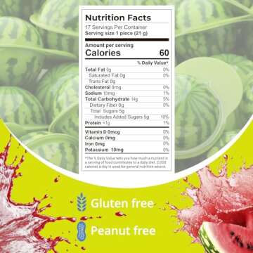 Gummy Candy - Watermelon Candy Filled with Watermelon Jam - 17 Pcs Individually Wrapped Chewy Candy Gummies in Jar - 1.18 Inches Big Fun Candy - Easter Egg Candy