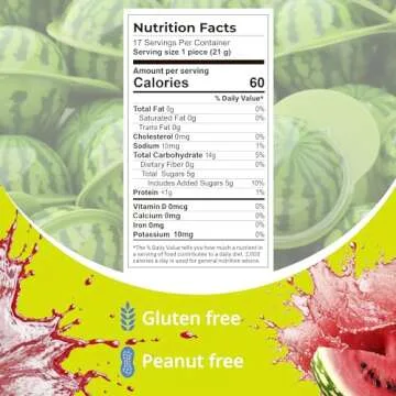 Gummy Candy - Watermelon Candy Filled with Watermelon Jam - 17 Pcs Individually Wrapped Chewy Candy Gummies in Jar - 1.18 Inches Big Fun Candy - Easter Egg Candy