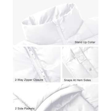 Lingswallow Womens Puffer Vest Oversized Puffer Jacket Coat Outerwear Sleeveless Stand Collar Vest for Women 2024 Trendy