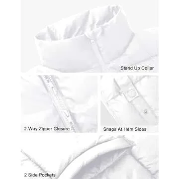 Lingswallow Womens Puffer Vest Oversized Puffer Jacket Coat Outerwear Sleeveless Stand Collar Vest for Women 2024 Trendy