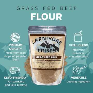 Carnivore Crisps Grass-Fed Beef Flour - Premium Keto-Friendly Cooking Ingredient