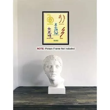 Reiki Symbols Chart Wall Art - Meditation Decoration - 8.5x11, 8x10, 5x7, 4x6 Unframed Poster for Spiritual Healing - 5 Reiki Symbols with Words for Reiki Master or Teacher