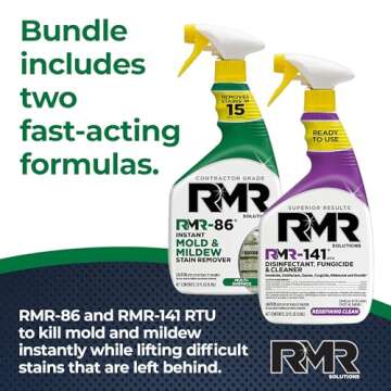 RMR Brands Complete Mold Killer & Stain Remover Bundle - Mold and Mildew Prevention Kit, Disinfectant Spray, Includes 2-32 Ounce Bottles