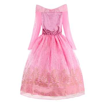 ReliBeauty Girls Princess Dress up Costume with Accessories, 6X-7, Pink