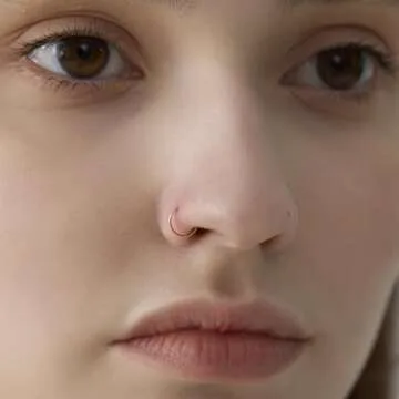 Thin Nose Rings Hoops for Women/Men,Tiny Small Gold Nose Rings 22g for Nose Piercings (1pc - 22 gaug...