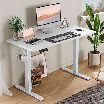 SMUG Electric Standing Desk, 55 x 24 Inch Ergonomic Adjustable Desk Stand with Memory Preset, Modern...